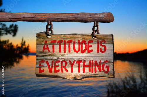 Vászonkép Attitude is everything motivational phrase sign