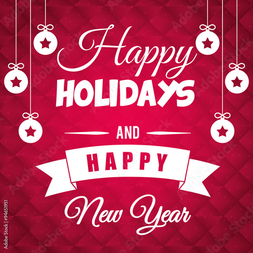 Happy holidays and merry christmas card 