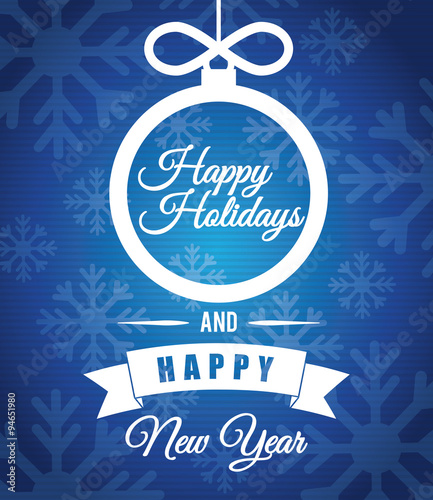 Happy holidays and merry christmas card 