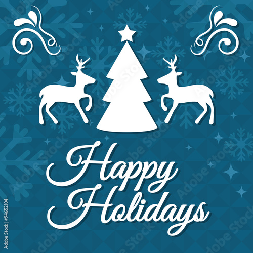 Happy holidays and merry christmas card 