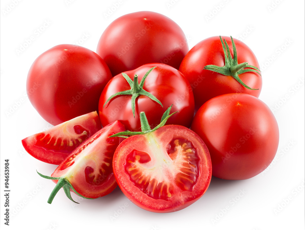 Tomato isolated on white. With clipping path. Tomato isolated on white. With clipping path.