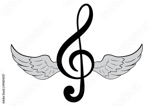 Winged treble clef