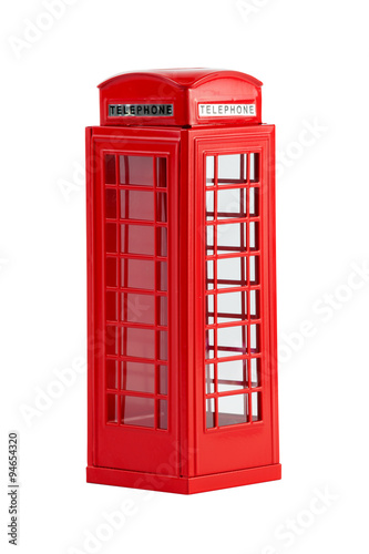British telephone box  isolated on a white background