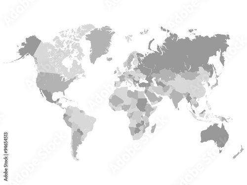 Grayscale World Map Illustration
