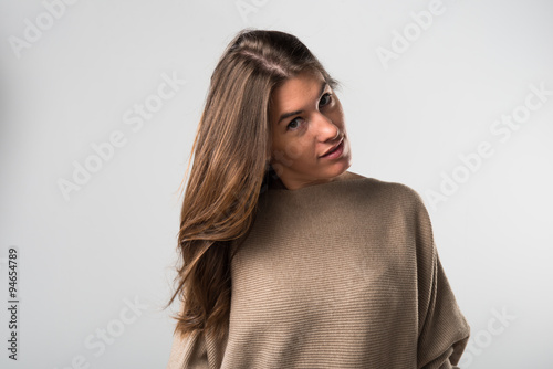 Pretty girl in studio