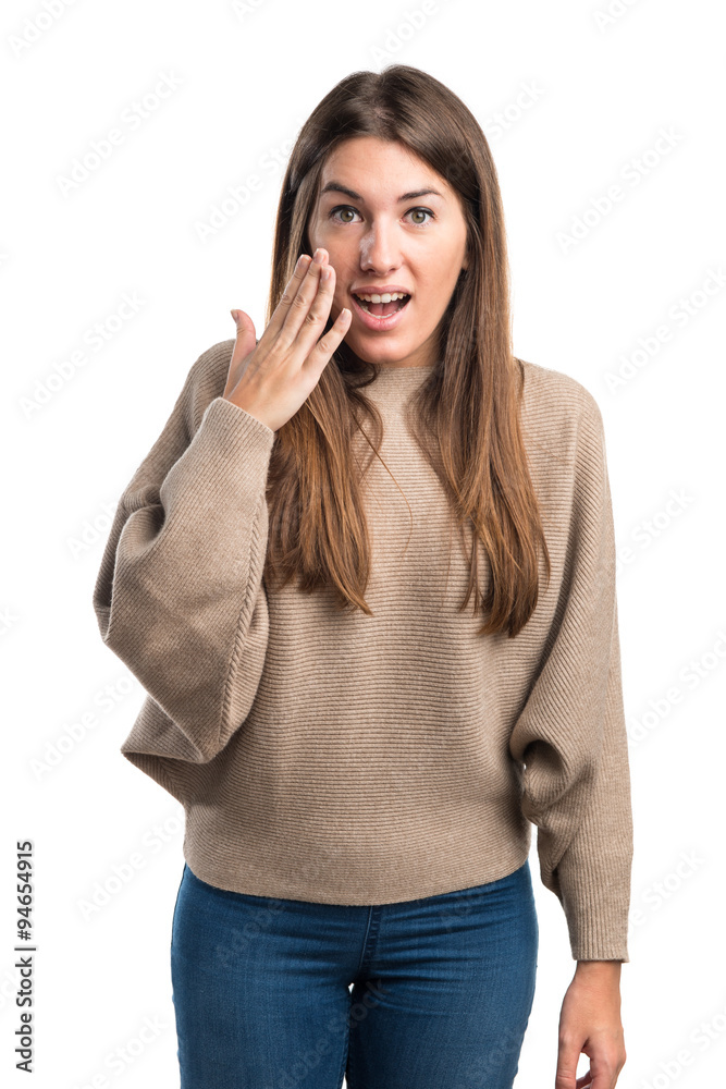 Girl doing surprise gesture Girl doing surprise gesture