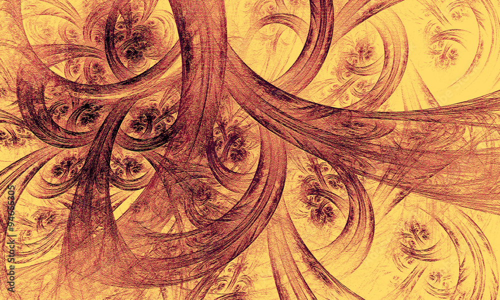 Obraz premium Fractal art background for creative design. Decoration for wallpaper desktop, poster, cover booklet. Abstract texture. Psychedelic. Print for clothes, t-shirt.
