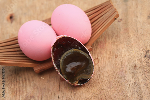 pink pickled preserved egg