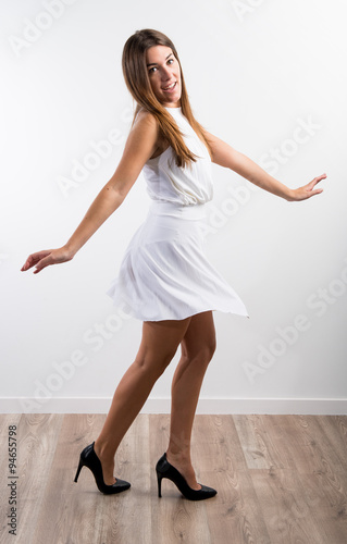 Pretty girl in white dress