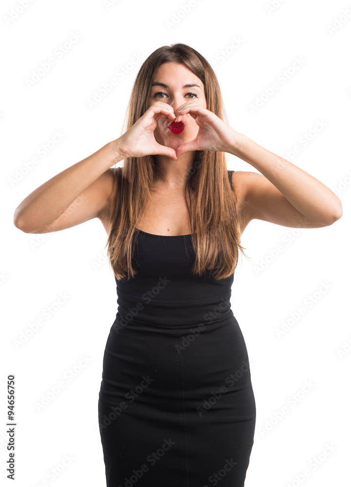 Girl making a heart with her hands Girl making a heart with her hands