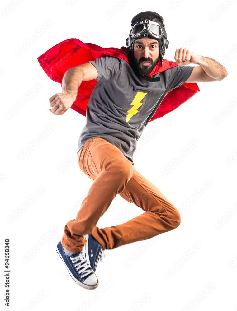 Superhero giving a punch