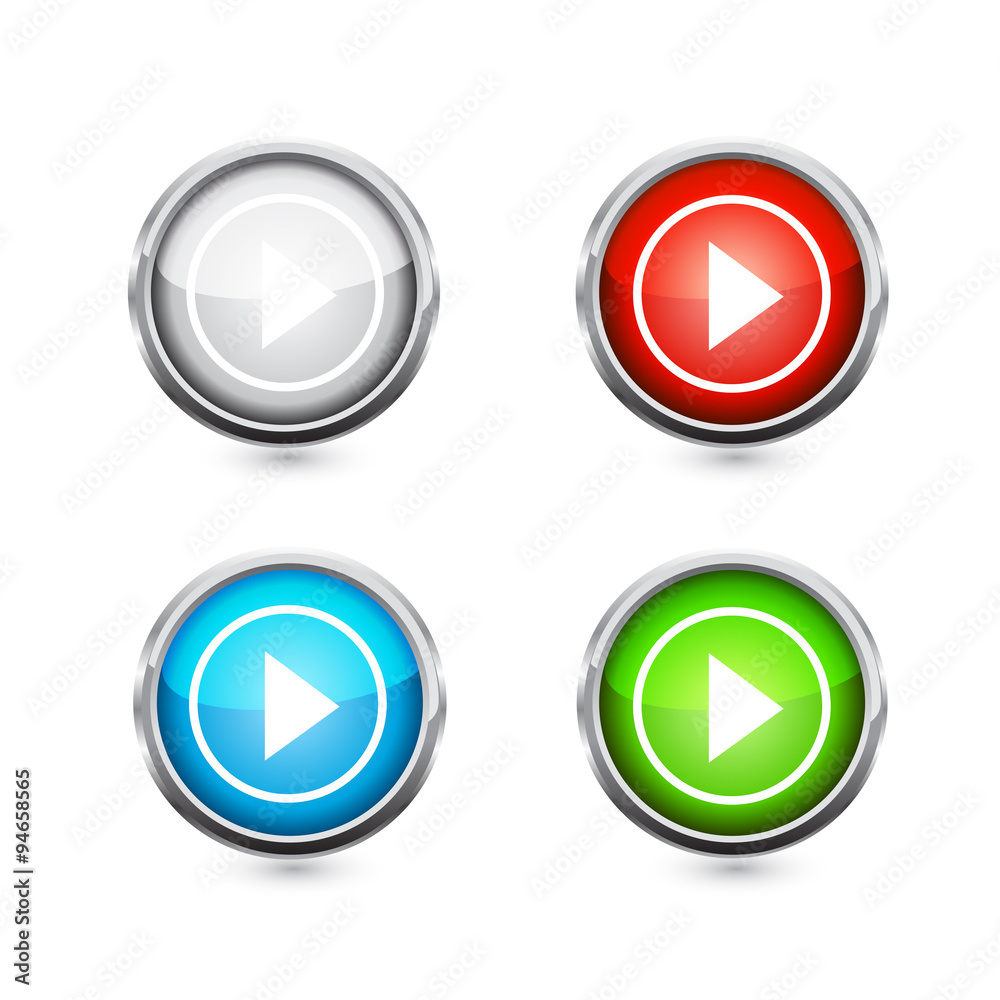 Play button set. Vector Play button set. Vector