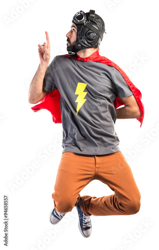 Superhero pointing up