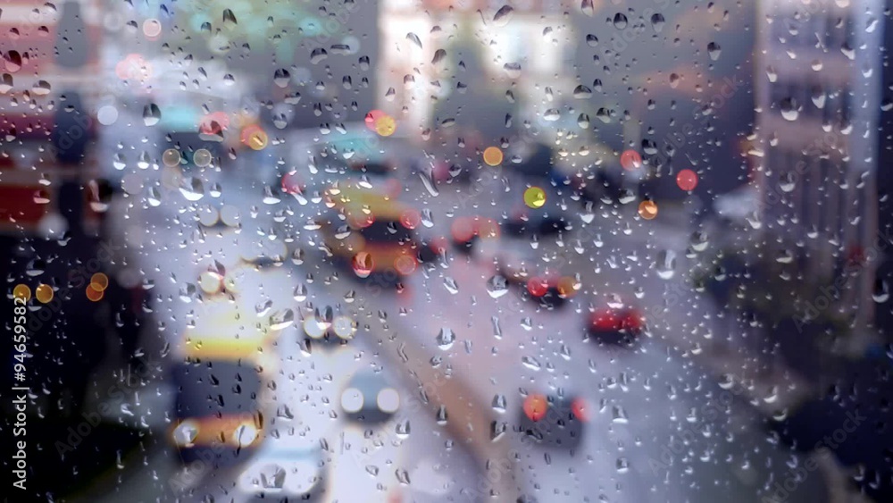 Rain Bokeh lights glass Rainy day winter is coming Rain Bokeh lights glass Rainy day winter is coming