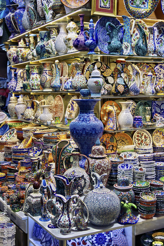 Tukish ceramics on Grand bazaar Istanbul photo