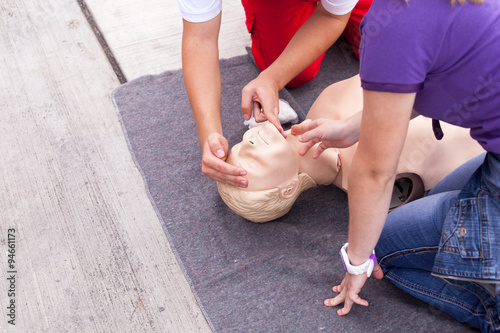 Obraz na płótnie First aid training. CPR.