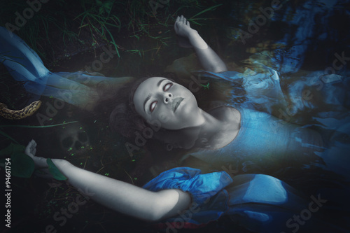 Terrible drowned dead ghost woman