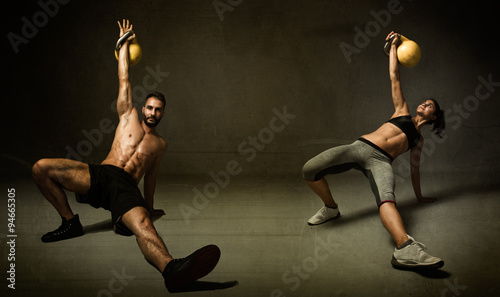 kettleball excercise for two persons