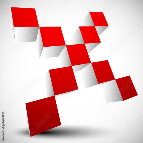 Red cross sign, X letter, X shape.