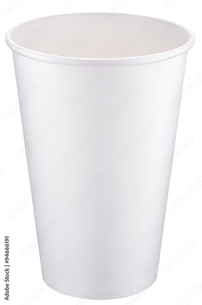 White plastic cup. File contains clipping paths. White plastic cup. File contains clipping paths.