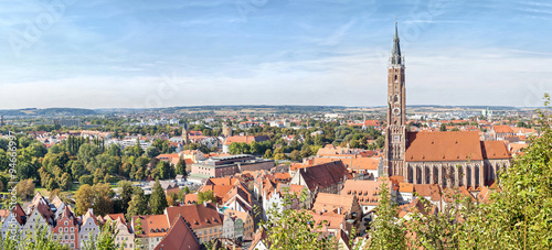 Obraz na płótnie Panoramic aerial view of Landshut with St. Martin Church, Bavaria, Germany w salonie