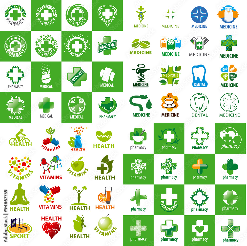 biggest collection of vector logos for medicine Stock Vector | Adobe Stock