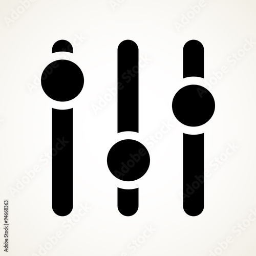 Vertical sliders, faders, potentiometers. vector symbol eps10
