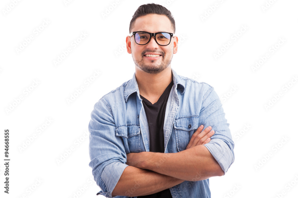 Latin hipster young man smiling Latin hipster young man smiling