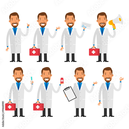 Dentist in various poses