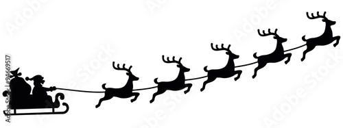 black and white santa reindeer