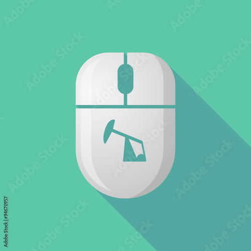 Wireless long shadow mouse icon with a horsehead pump