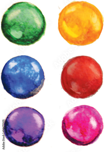 watercolor button circle vector abstract icon sign round