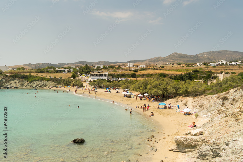 People in famous Lolantonis beach enjoying their vacations.
