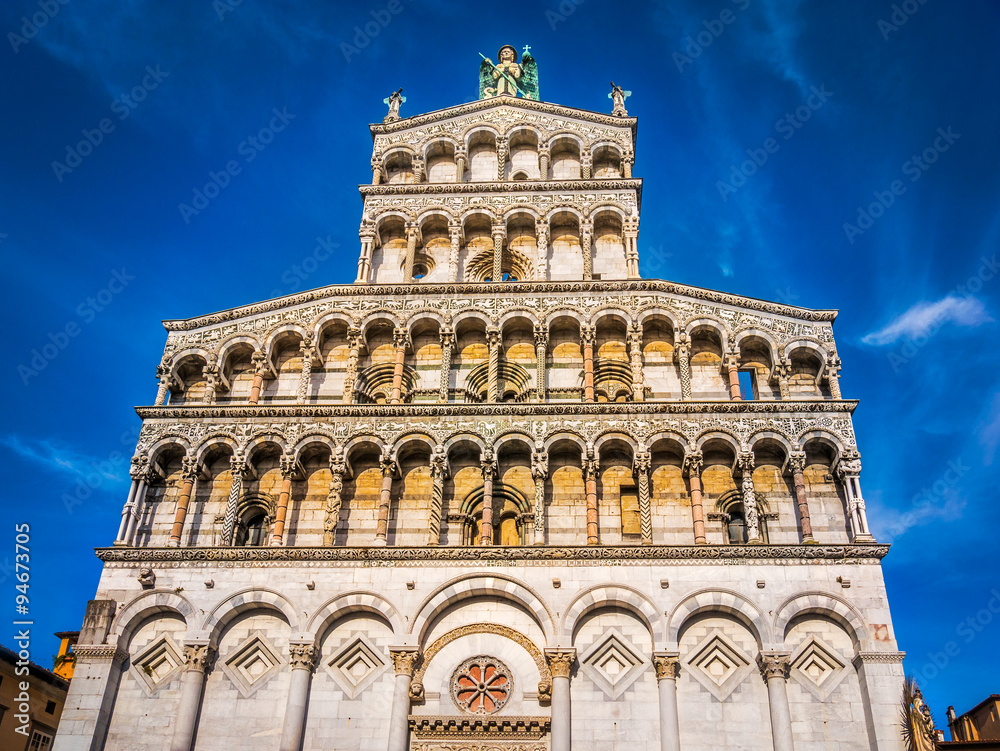European historic San Michele church building in Lucca, Italy