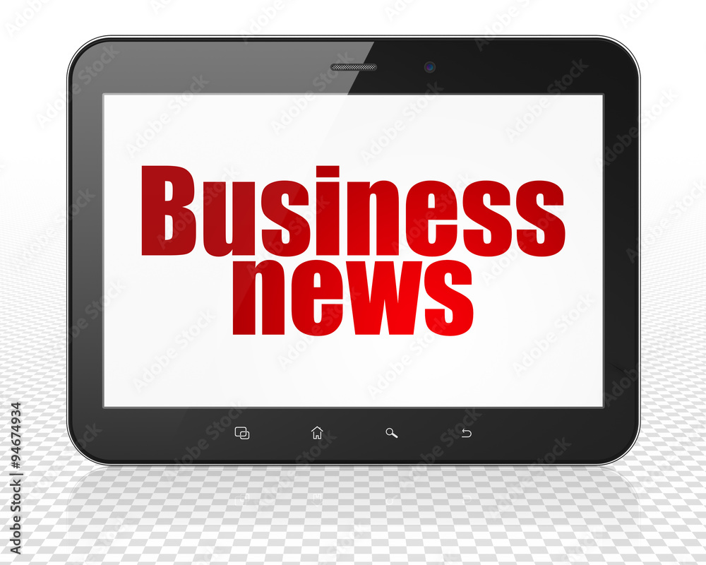 News concept: Tablet Pc Computer with Business News on display News concept: Tablet Pc Computer with Business News on display