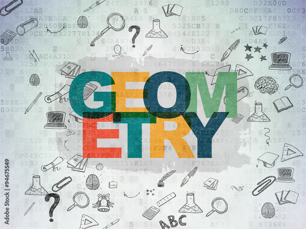 Learning concept: Geometry on Digital Paper background