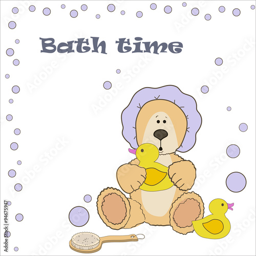 Teddy bear bath time