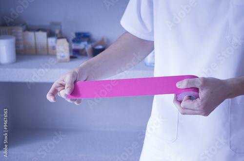 Physiotherapy rehabiliation treatment tape physiotherapist