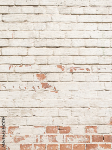 Empty white brick wall background