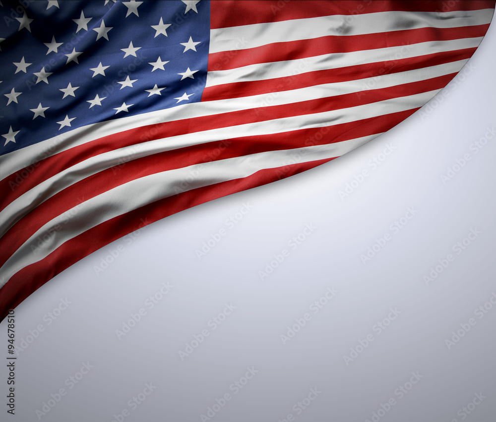 Fototapeta premium American flag on grey background