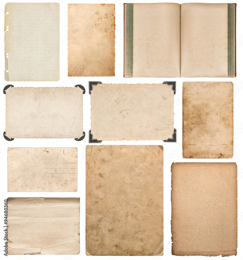 Fototapeta premium Paper sheet, book, cardboard, photo frame with corner