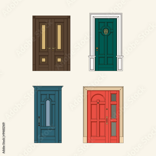 Set of classic doors