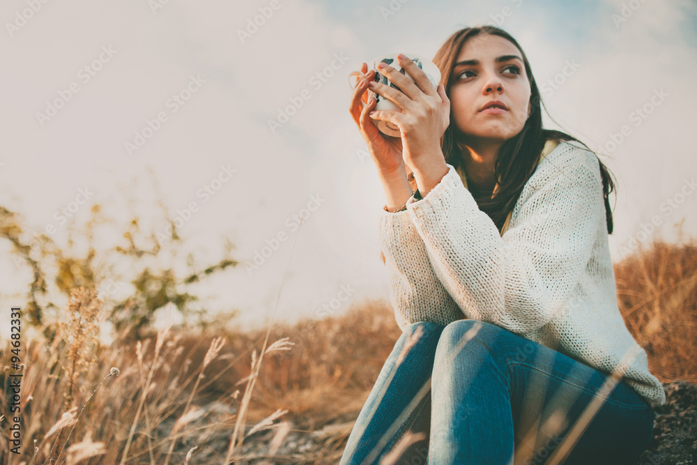 Digital art rendering of a young girl sitting alone in the cold winter. She  is scared, freezing, and feeling alone and helpless Stock Photo - Alamy