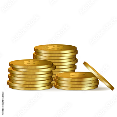 Stacks of golden coins