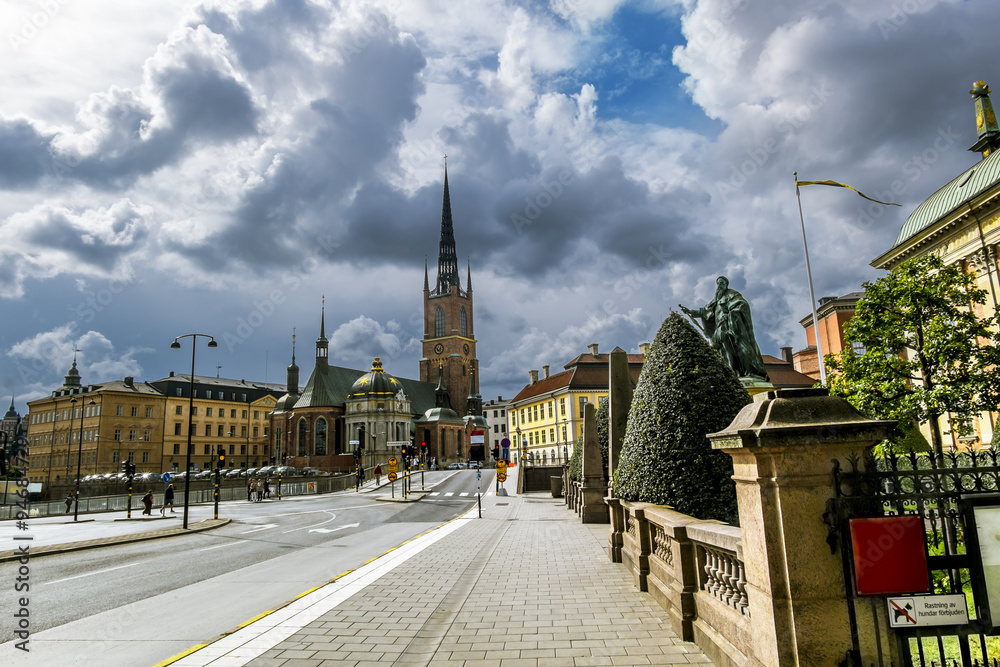 Obraz premium Riddarholmen Church in Gamla Stan in Stockholm. Sweden.