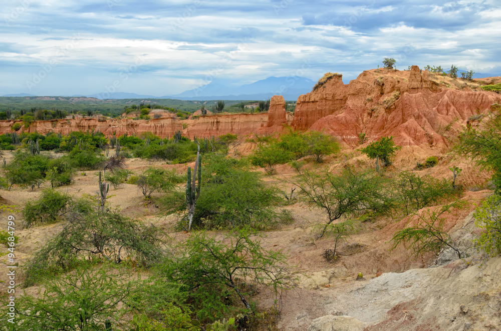 Amazing view to colorful Tatacoa desert 