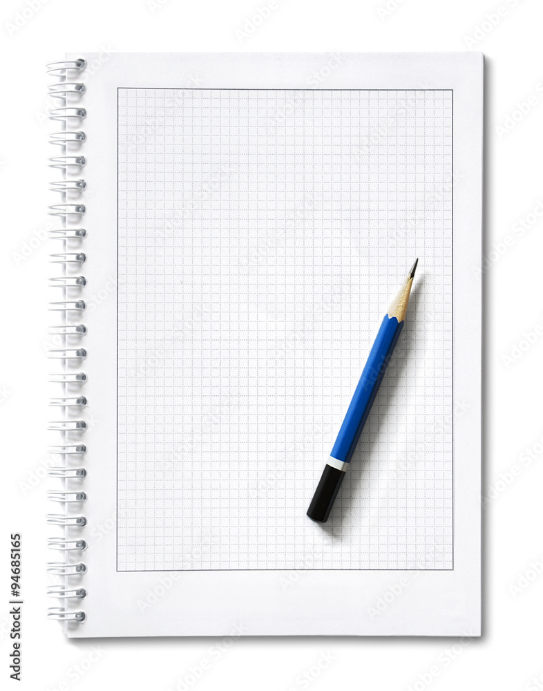 notepad with pencil isolated on white background notepad with pencil isolated on white background