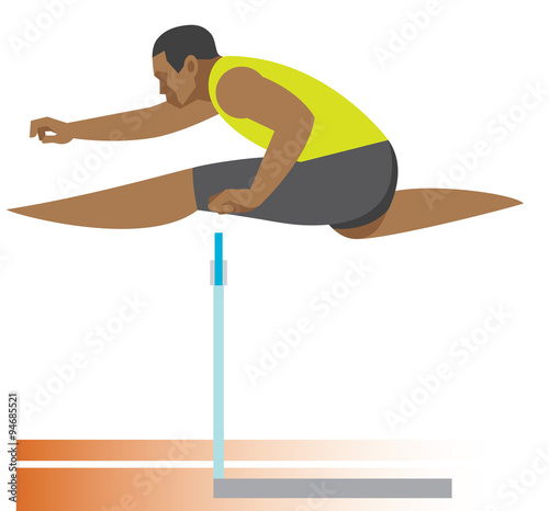Hurdling.African runner