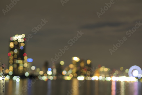 Cityscape river view/Blur of cityscape river view at night. Soft focus.