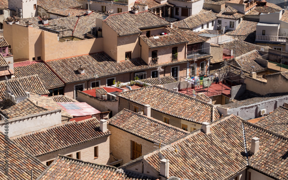 View of roof tops of Toledo city in Spain